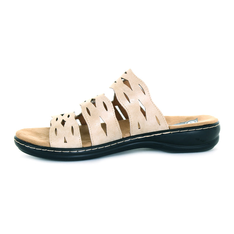 Womens Daisy 3 Strap Velcro Sandal Beige