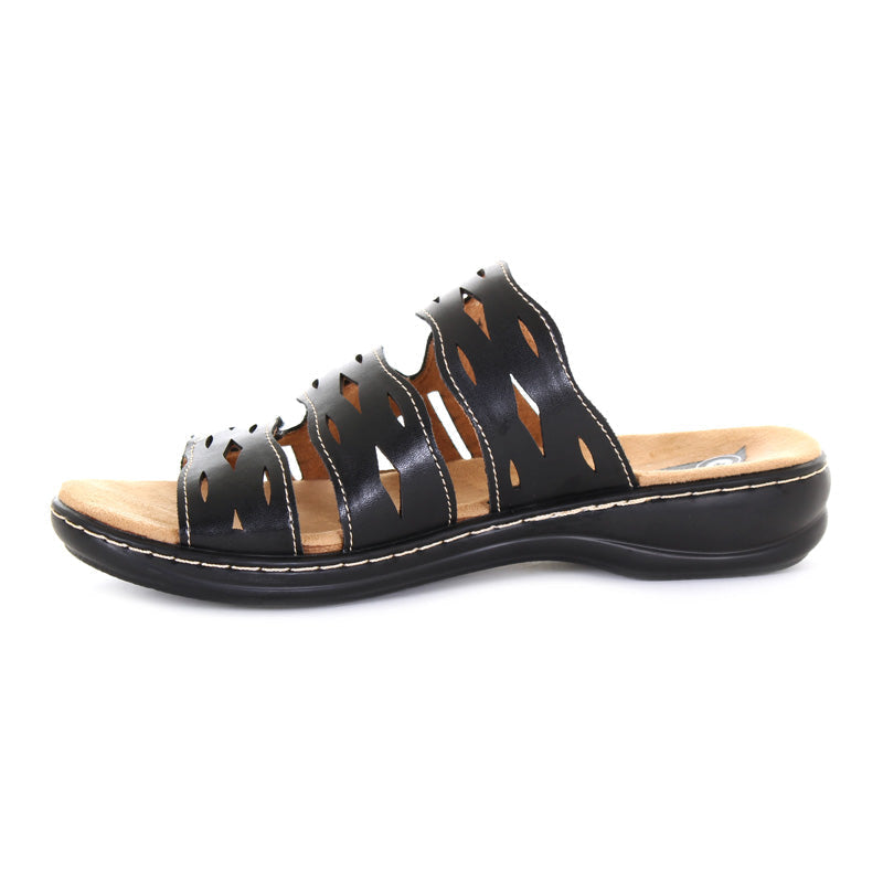 Womens Daisy 3 Strap Velcro Sandal Black